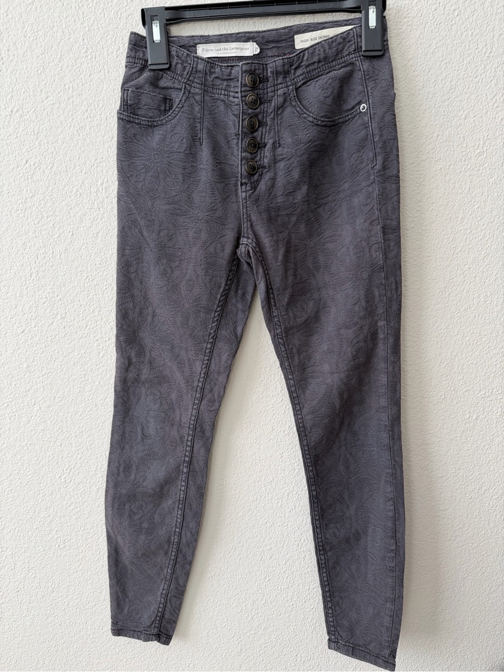 ANTHROPOLGIE Pilcro and the Letterpress Gray Skinny Button-Fly Jeans